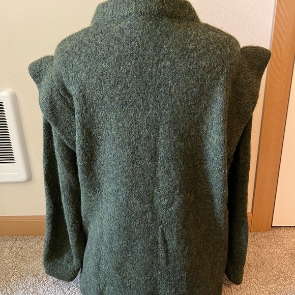 Zara Women Green Alpaca Wool Blend w/ Accent Shoulder Sweater - Picture 7 of 8